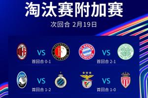 欧冠淘汰赛附加赛战火重燃拜仁剑指欧冠16强，米兰需绝地反击